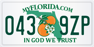 FL license plate 0439ZP