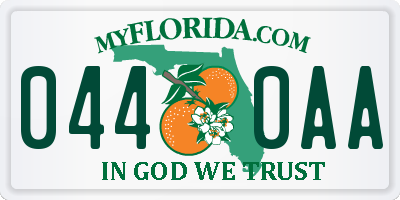 FL license plate 0440AA