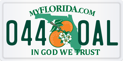 FL license plate 0440AL