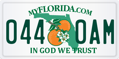 FL license plate 0440AM