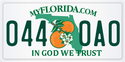 FL license plate 0440AO