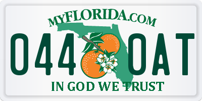 FL license plate 0440AT