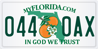 FL license plate 0440AX