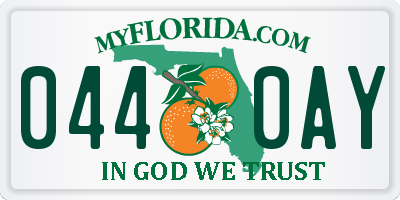 FL license plate 0440AY