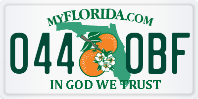 FL license plate 0440BF