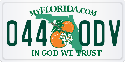 FL license plate 0440DV