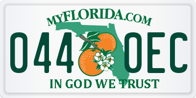 FL license plate 0440EC