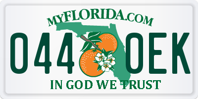 FL license plate 0440EK