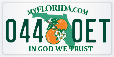 FL license plate 0440ET