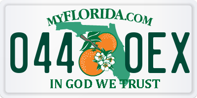 FL license plate 0440EX