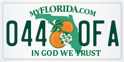 FL license plate 0440FA