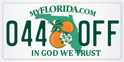 FL license plate 0440FF
