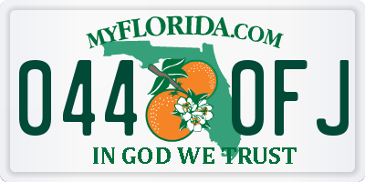 FL license plate 0440FJ