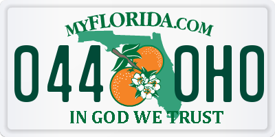 FL license plate 0440HO