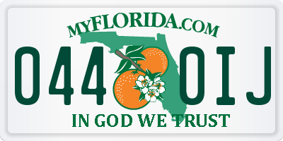 FL license plate 0440IJ