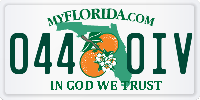 FL license plate 0440IV