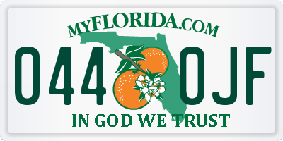FL license plate 0440JF