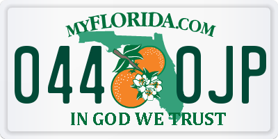FL license plate 0440JP