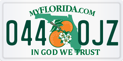 FL license plate 0440JZ