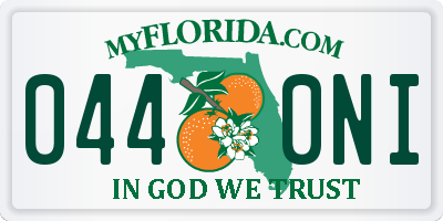 FL license plate 0440NI