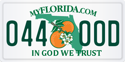 FL license plate 0440OD