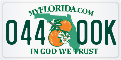 FL license plate 0440OK
