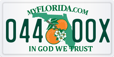 FL license plate 0440OX