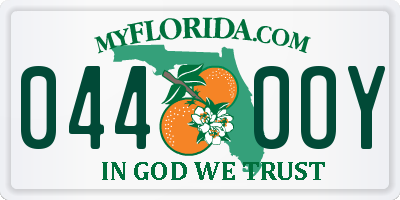 FL license plate 0440OY