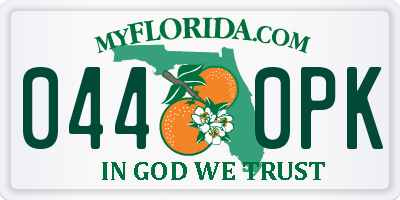 FL license plate 0440PK