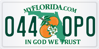 FL license plate 0440PO