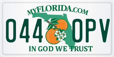 FL license plate 0440PV