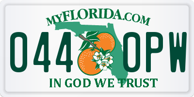 FL license plate 0440PW