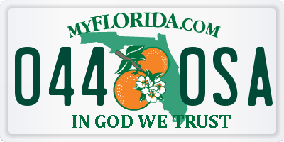 FL license plate 0440SA