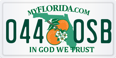 FL license plate 0440SB