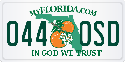 FL license plate 0440SD