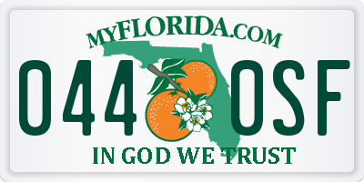 FL license plate 0440SF