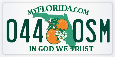 FL license plate 0440SM
