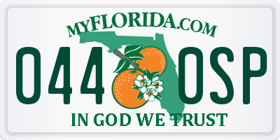 FL license plate 0440SP