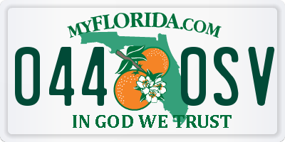 FL license plate 0440SV