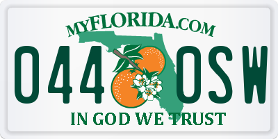 FL license plate 0440SW