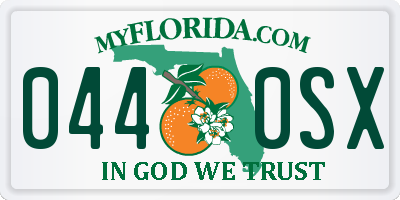FL license plate 0440SX