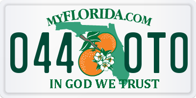 FL license plate 0440TO