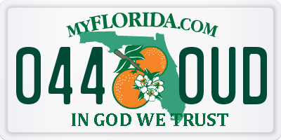 FL license plate 0440UD