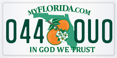 FL license plate 0440UO