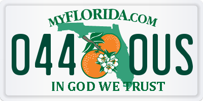 FL license plate 0440US