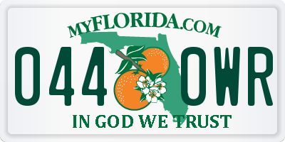 FL license plate 0440WR