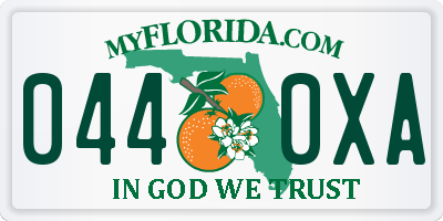 FL license plate 0440XA