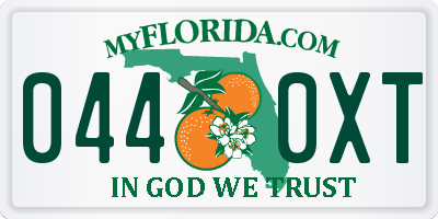 FL license plate 0440XT