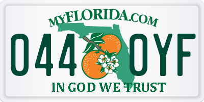FL license plate 0440YF