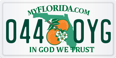 FL license plate 0440YG